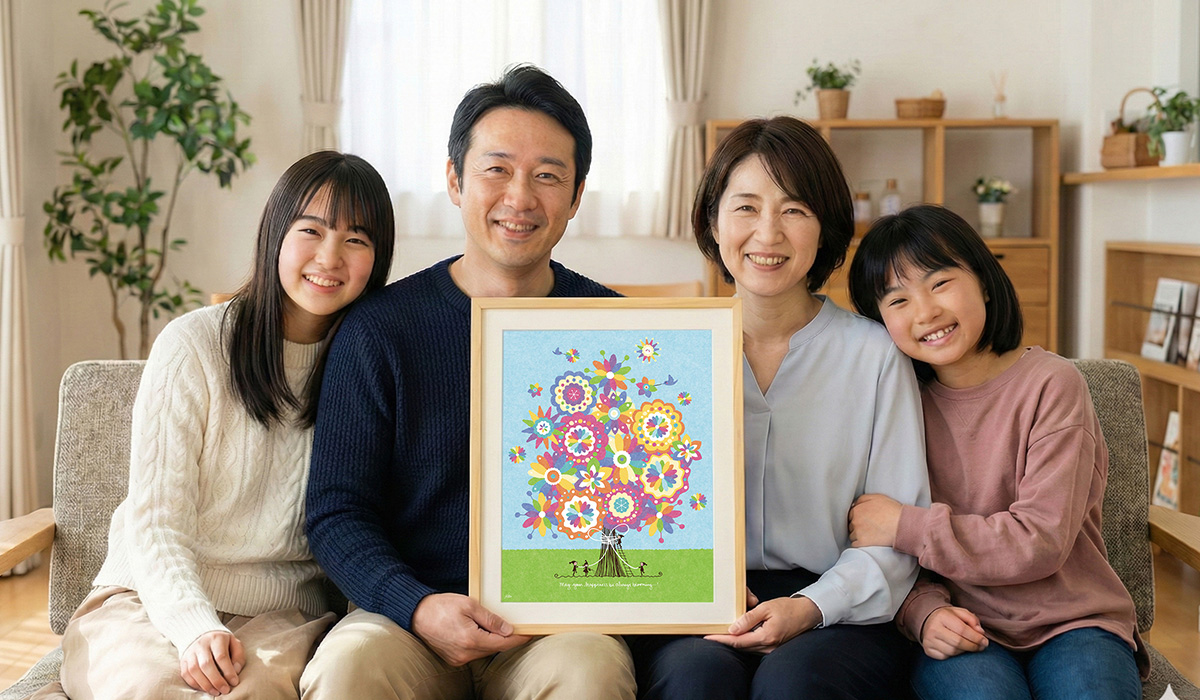 家族の記念日に贈る絵画